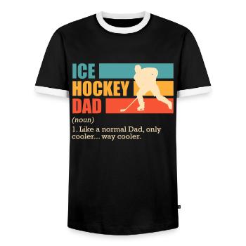 Hockey sur glace Papa Hockey sur glace Papa - T-shirt contrasté Homme - noir/blanc - Devant - AI Model Female 172 light (172cm) & AI Model Male 178 light (178cm)