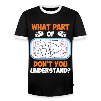 Tactiques de hockey sur glace Hockey sur glace Hockey sur glace - T-shirt contrasté Homme - noir/blanc - Devant - AI Model Female 172 light (172cm) & AI Model Male 178 light (178cm)