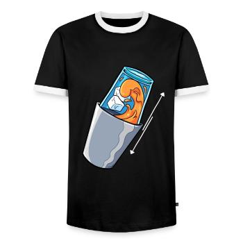 Bartender Mix Cocktail Barkeeper - Men's Ringer Shirt - black/white - Front - AI Model Female 172 light (172cm) & AI Model Male 178 light (178cm)