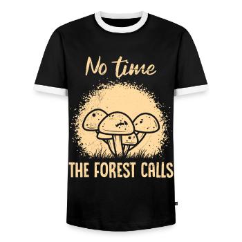 Keine Zeit der Wald ruft Pilze sammeln Pilzsammler - Männer Kontrast-T-Shirt - Schwarz/Weiß - Vorne - AI Model Female 172 light (172cm) & AI Model Male 178 light (178cm)