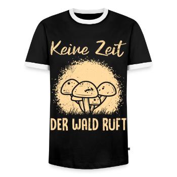 Keine Zeit der Wald ruft Pilze sammeln Pilzsammler - Männer Kontrast-T-Shirt - Schwarz/Weiß - Vorne - AI Model Female 172 light (172cm) & AI Model Male 178 light (178cm)