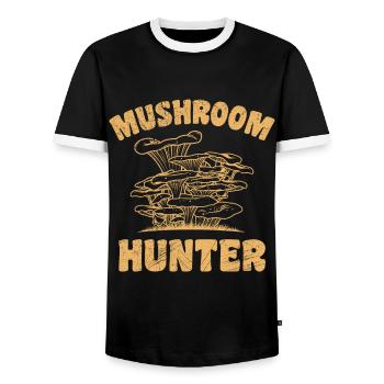 Mushroom hunters Mushroom pickers collect mushroom pickers - Men's Ringer Shirt - black/white - Front - AI Model Female 172 light (172cm) & AI Model Male 178 light (178cm)