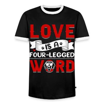 Beagle Love ami à quatre pattes Word Drôle - T-shirt contrasté Homme - noir/blanc - Devant - AI Model Female 172 light (172cm) & AI Model Male 178 light (178cm)
