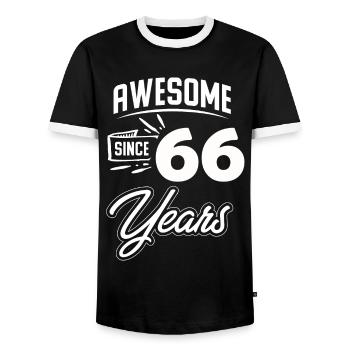 66th Birthday Gift Birthday Vintage april - Men's Ringer Shirt - black/white - Front - AI Model Female 172 light (172cm) & AI Model Male 178 light (178cm)