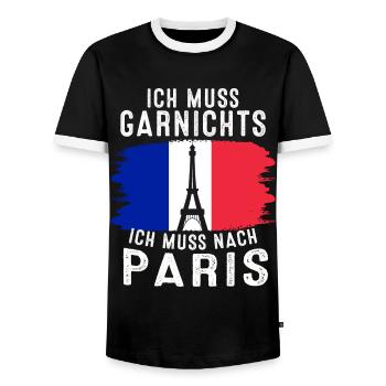 France Flag France Paris Marseille French - Men's Ringer Shirt - black/white - Front - AI Model Female 172 light (172cm) & AI Model Male 178 light (178cm)