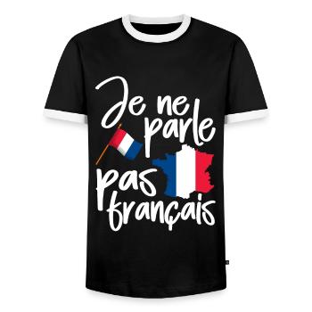 France - T-shirt contrasté Homme - noir/blanc - Devant - AI Model Female 172 light (172cm) & AI Model Male 178 light (178cm)