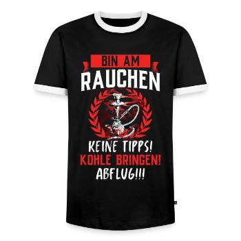 Shisha Geschenk für Wasserpfeife Shishabar Pfeife - Männer Kontrast-T-Shirt - Schwarz/Weiß - Vorne - AI Model Female 172 light (172cm) & AI Model Male 178 light (178cm)