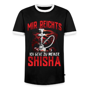 Shisha Geschenk für Wasserpfeife Shishabar Pfeife - Männer Kontrast-T-Shirt - Schwarz/Weiß - Vorne - AI Model Female 172 light (172cm) & AI Model Male 178 light (178cm)