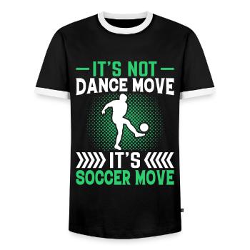 Not dancing, but moving football Fun - Men's Ringer Shirt - black/white - Front - AI Model Female 172 light (172cm) & AI Model Male 178 light (178cm)