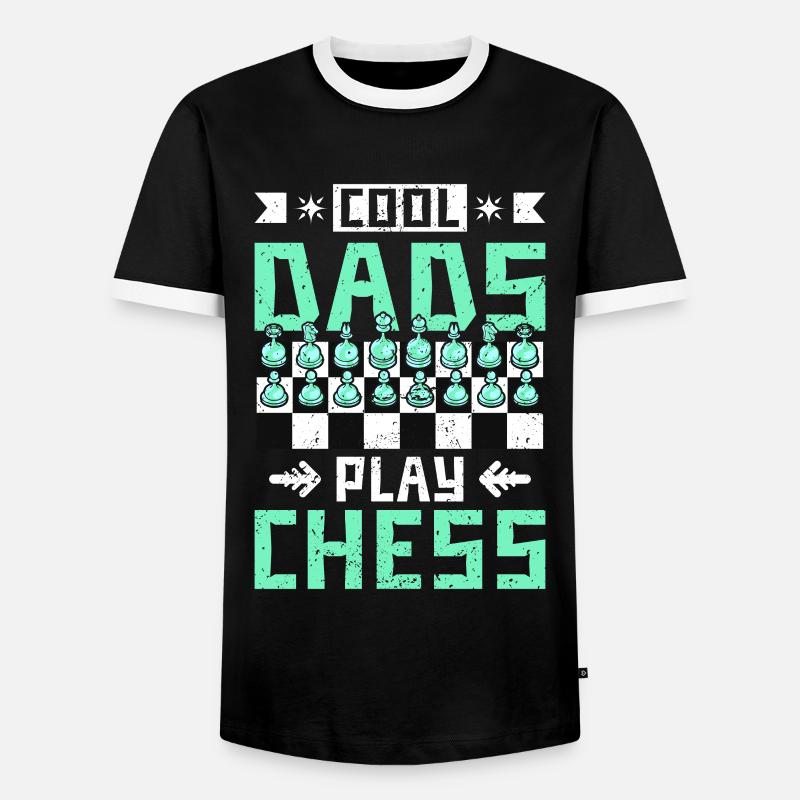 cool dads play chess - Männer Kontrast-T-Shirt - Schwarz/Weiß