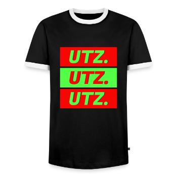 Techno House Party EDM Festival Goa Electro Rave - T-shirt contrasté Homme - noir/blanc - Devant - AI Model Female 172 light (172cm) & AI Model Male 178 light (178cm)