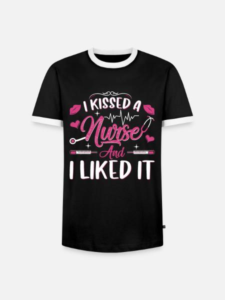 Ich küsste eine Krankenschwester - Männer Kontrast-T-Shirt - Schwarz/Weiß