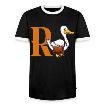 Rente Renteneintritt R Ente - Männer Kontrast-T-Shirt - Schwarz/Weiß - Vorne - AI Model Female 172 light (172cm) & AI Model Male 178 light (178cm)