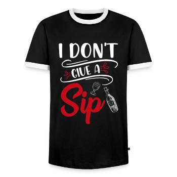 Wein Ich gebe keinen Schluck - Männer Kontrast-T-Shirt - Schwarz/Weiß - Vorne - AI Model Female 172 light (172cm) & AI Model Male 178 light (178cm)