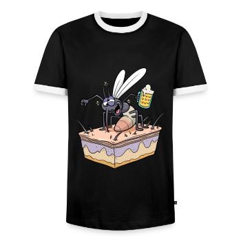 Insecte Moustique Buvant de la bière Moustiques - T-shirt contrasté Homme - noir/blanc - Devant - AI Model Female 172 light (172cm) & AI Model Male 178 light (178cm)