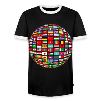 belle paix tous les drapeaux « contre le racisme » - T-shirt contrasté Homme - noir/blanc - Devant - AI Model Female 172 light (172cm) & AI Model Male 178 light (178cm)