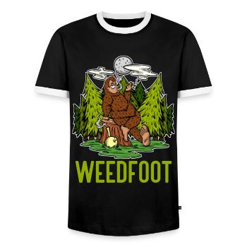 Marijuana Bigfoot Weed - Men's Ringer Shirt - black/white - Front - AI Model Female 172 light (172cm) & AI Model Male 178 light (178cm)