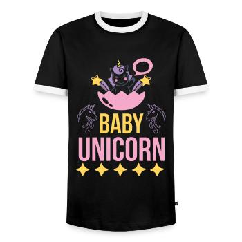 Bébé Einhorn Licorne - T-shirt contrasté Homme - noir/blanc - Devant - AI Model Female 172 light (172cm) & AI Model Male 178 light (178cm)