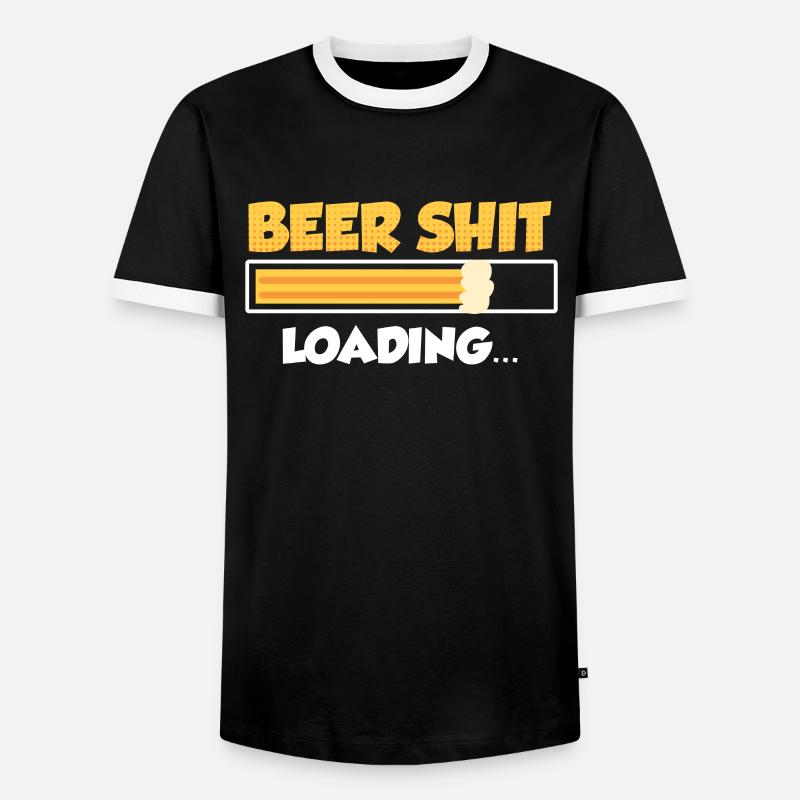 Bierschiss loading - Men's Ringer Shirt - black/white