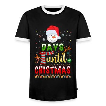 Jours jusqu’à Noël modèle norvégien - T-shirt contrasté Homme - noir/blanc - Devant - AI Model Female 172 light (172cm) & AI Model Male 178 light (178cm)