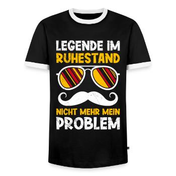 Legende im Ruhestand Arbeitskollege - Männer Kontrast-T-Shirt - Schwarz/Weiß - Vorne - AI Model Female 172 light (172cm) & AI Model Male 178 light (178cm)