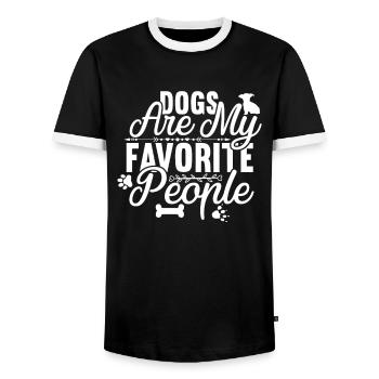 Les chiens sont mes personnes préférées - T-shirt contrasté Homme - noir/blanc - Devant - AI Model Female 172 light (172cm) & AI Model Male 178 light (178cm)