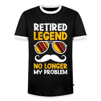 Legende im Ruhestand Arbeitskollege - Männer Kontrast-T-Shirt - Schwarz/Weiß - Vorne - AI Model Female 172 light (172cm) & AI Model Male 178 light (178cm)