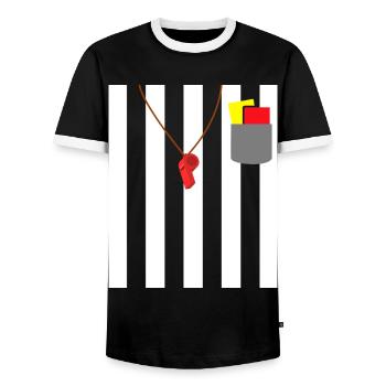 Tenue d’arbitre Devise Party Shiri - T-shirt contrasté Homme - noir/blanc - Devant - AI Model Female 172 light (172cm) & AI Model Male 178 light (178cm)