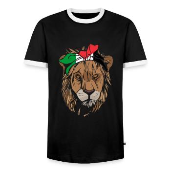 Palestine Palestine Filistin Palestinian - Men's Ringer Shirt - black/white - Front - AI Model Female 172 light (172cm) & AI Model Male 178 light (178cm)