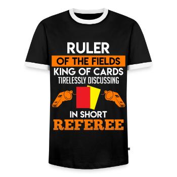 Shiri Souverain du Roi du Terrain de Jeu - T-shirt contrasté Homme - noir/blanc - Devant - AI Model Female 172 light (172cm) & AI Model Male 178 light (178cm)