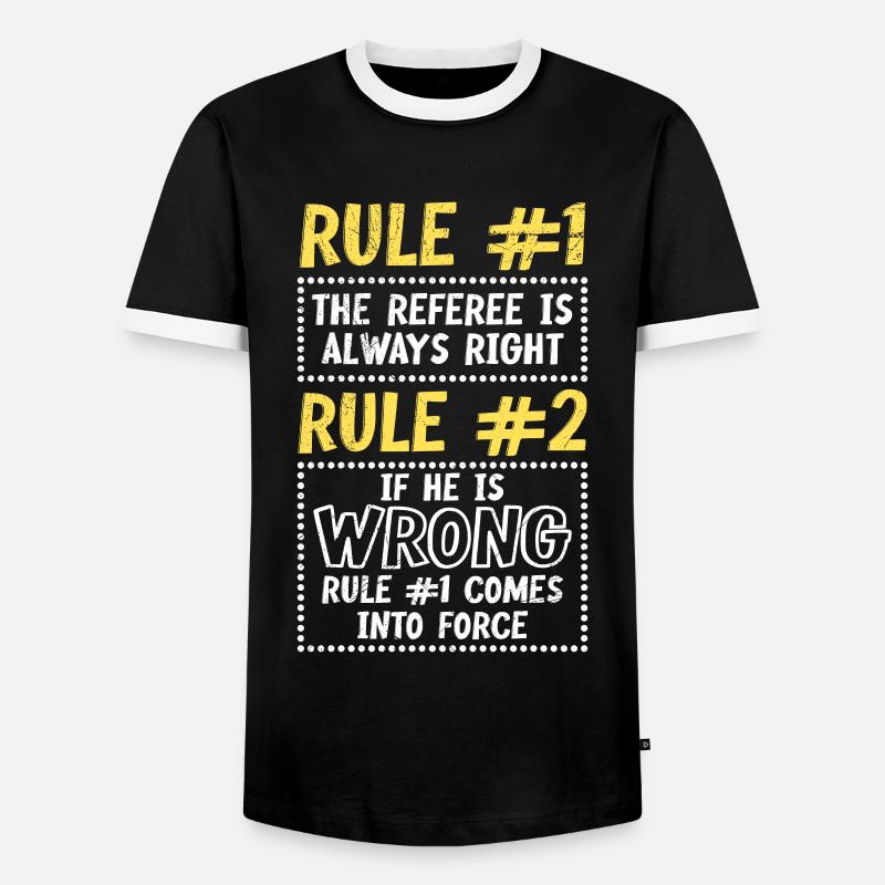 Referee Rules Shiri - Men's Ringer Shirt - black/white