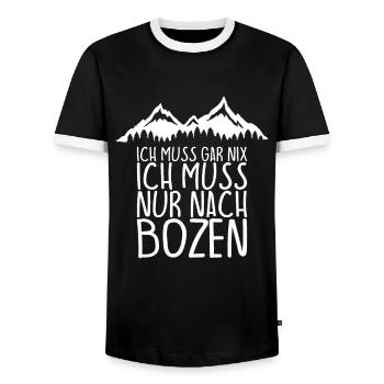 I don't have to do anything I just have to go to BOLZANO - Men's Ringer Shirt - black/white - Front - AI Model Female 172 light (172cm) & AI Model Male 178 light (178cm)