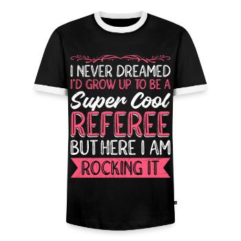 Arbitre super cool - T-shirt contrasté Homme - noir/blanc - Devant - AI Model Female 172 light (172cm) & AI Model Male 178 light (178cm)