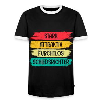 Stark Attraktiv Furchtlos Schiedsrichter - Männer Kontrast-T-Shirt - Schwarz/Weiß - Vorne - AI Model Female 172 light (172cm) & AI Model Male 178 light (178cm)