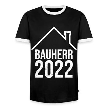 Bauherr 2022 Eigenheim - Männer Kontrast-T-Shirt - Schwarz/Weiß - Vorne - AI Model Female 172 light (172cm) & AI Model Male 178 light (178cm)