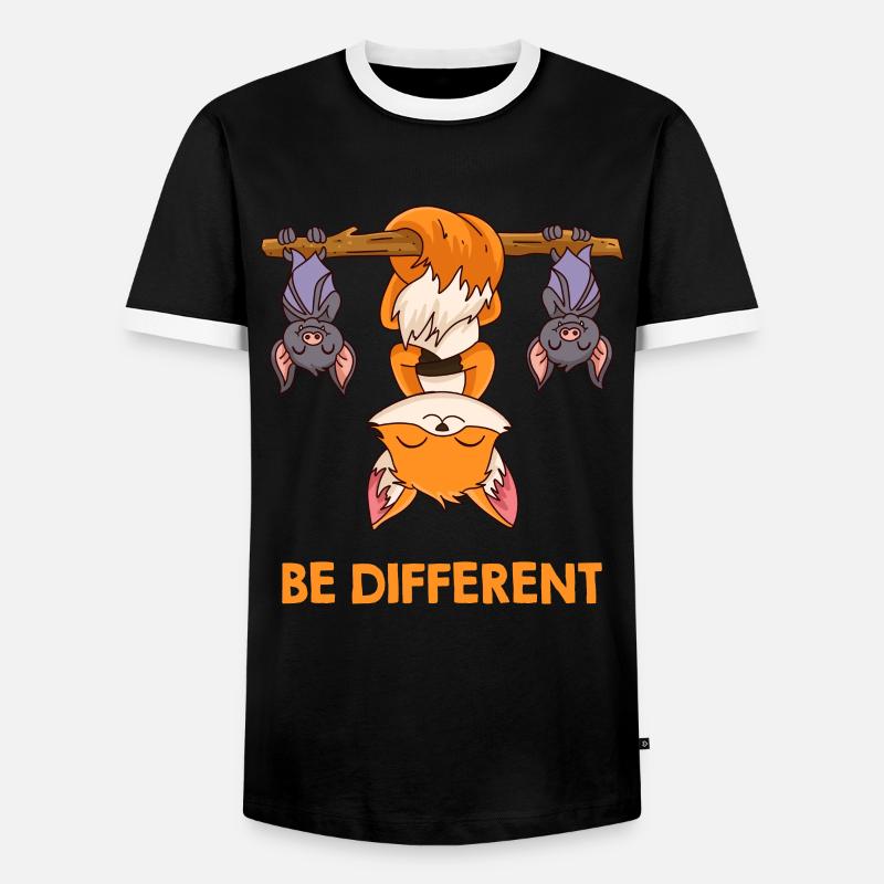 Fuchs Be Different - Männer Kontrast-T-Shirt - Schwarz/Weiß