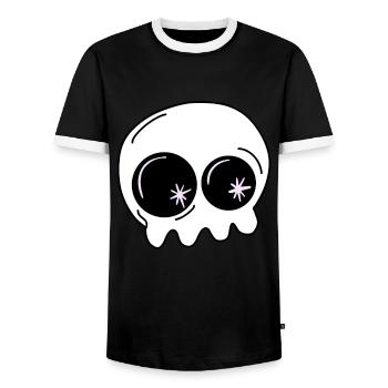 Little ghost Halloween - Men's Ringer Shirt - black/white - Front - AI Model Female 172 light (172cm) & AI Model Male 178 light (178cm)