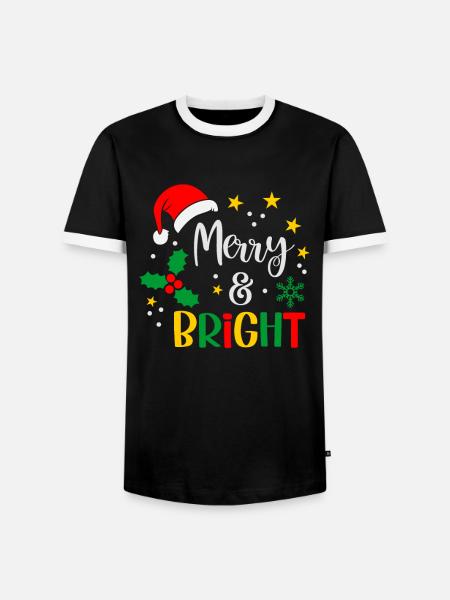 Fröhlich und hell Weihnachtszeit - Männer Kontrast-T-Shirt - Schwarz/Weiß