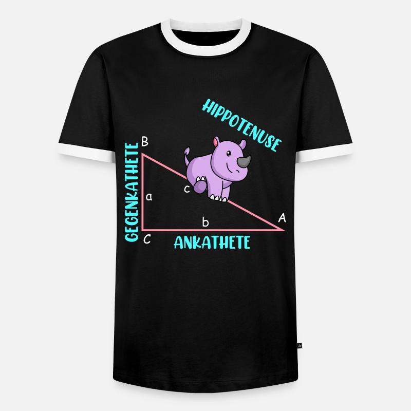 Mathematiker Mathelehrer Hippotenuse - Männer Kontrast-T-Shirt - Schwarz/Weiß