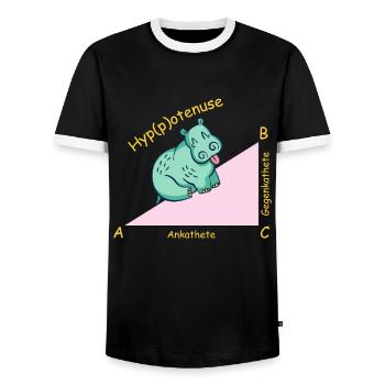 Professeur de mathématiques mathématicien Hippotenuse - T-shirt contrasté Homme - noir/blanc - Devant - AI Model Female 172 light (172cm) & AI Model Male 178 light (178cm)