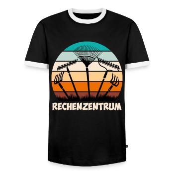 Rechenzentrum Garten - Männer Kontrast-T-Shirt - Schwarz/Weiß - Vorne - AI Model Female 172 light (172cm) & AI Model Male 178 light (178cm)