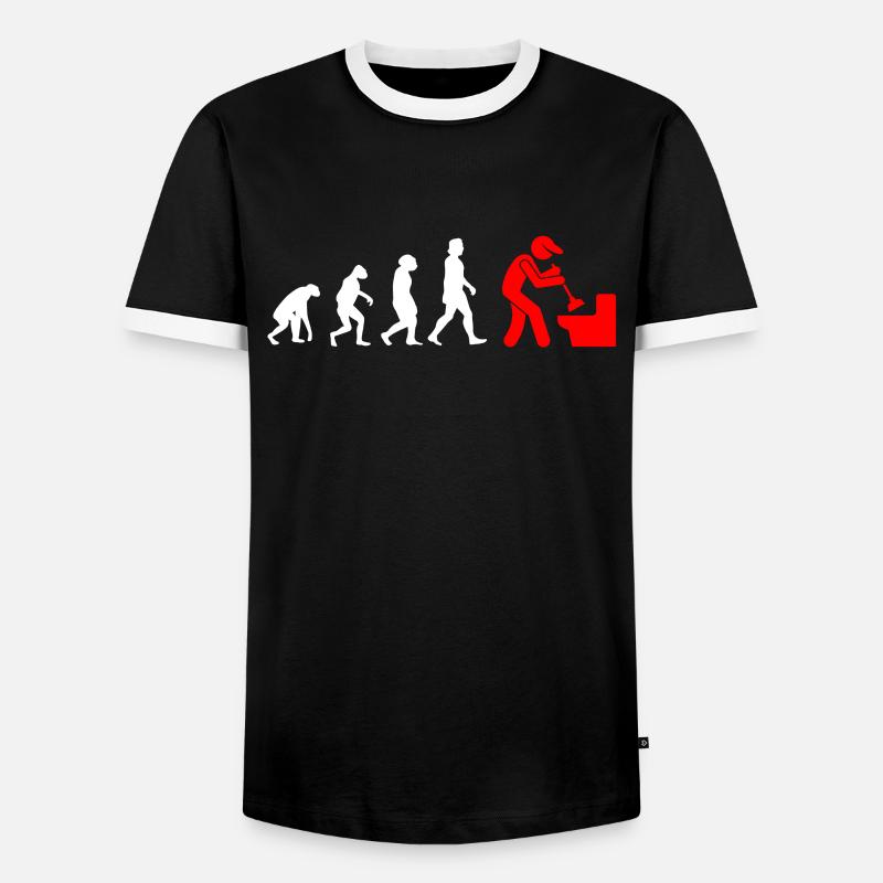 Plumber Evolution Plant Mechanic - Men's Ringer Shirt - black/white