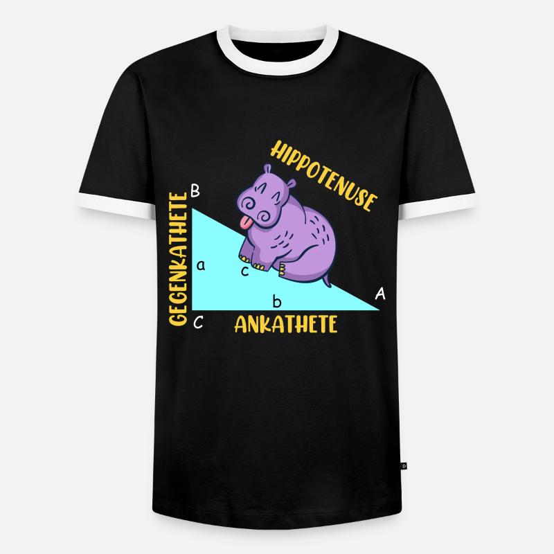 Hippotenuse Mathe - Männer Kontrast-T-Shirt - Schwarz/Weiß