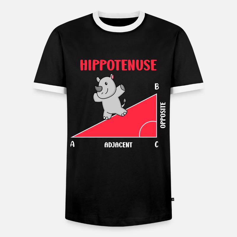 Hippotenuse Math Teacher Mathematician - Men's Ringer Shirt - black/white