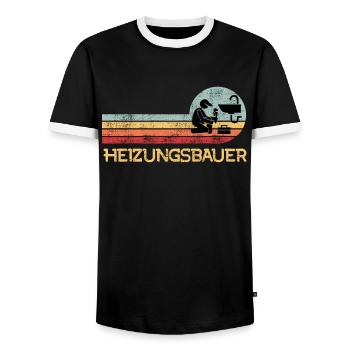 Heizungsbauer Klempner Spengler - Männer Kontrast-T-Shirt - Schwarz/Weiß - Vorne - AI Model Female 172 light (172cm) & AI Model Male 178 light (178cm)