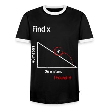 Find x Fine X Math Math Teacher - Men's Ringer Shirt - black/white - Front - AI Model Female 172 light (172cm) & AI Model Male 178 light (178cm)