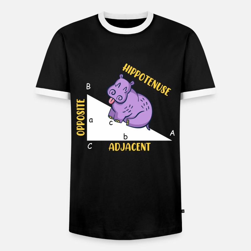 Hippotenuse Math - Men's Ringer Shirt - black/white