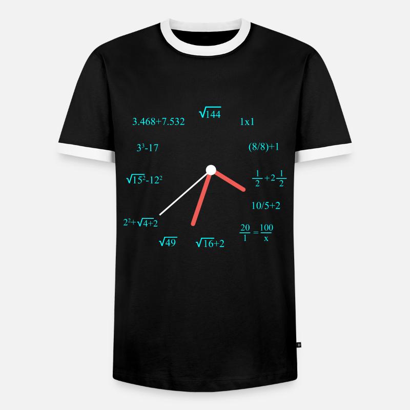 Mathematician watch funny math - Men's Ringer Shirt - black/white