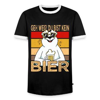 Partez!! Vous n’êtes pas une chemise d’alcool à la bière de la fête des pères - T-shirt contrasté Homme - noir/blanc - Devant - AI Model Female 172 light (172cm) & AI Model Male 178 light (178cm)