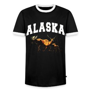 Alaska Geschenk Kinder Herren Damen USA Natur Eis - Männer Kontrast-T-Shirt - Schwarz/Weiß - Vorne - AI Model Female 172 light (172cm) & AI Model Male 178 light (178cm)